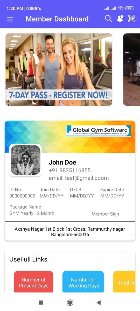 global gym software login page